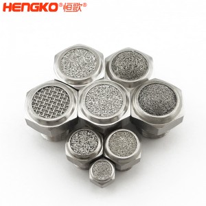 厂家直销316不锈钢烧结消声器耐高温降噪，粉末烧结气动元件可按需定制