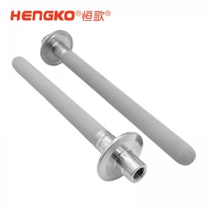 316食品级不锈钢粉末烧结曝气石_过滤1/4NPT内螺纹连接3微米过滤器