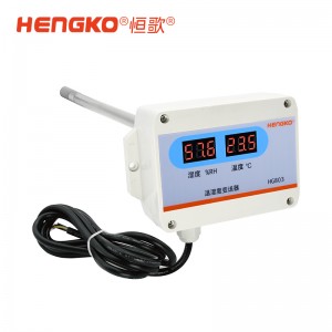 4-20mA 不锈钢法兰探头 带显-HG803-4W4P管道式温湿度传感器工业级
